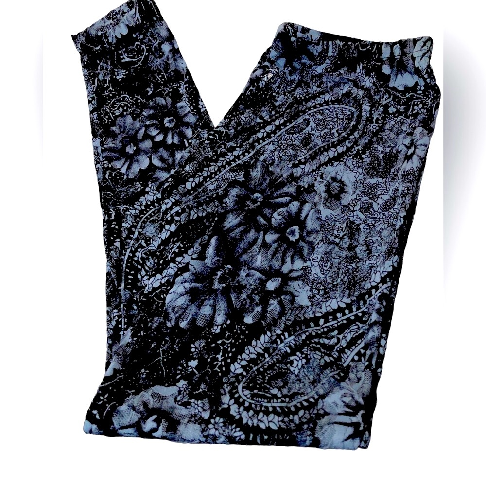 Lace Leggings Blue & Black